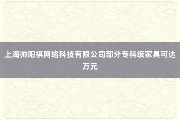 上海帅阳祺网络科技有限公司部分专科级家具可达万元